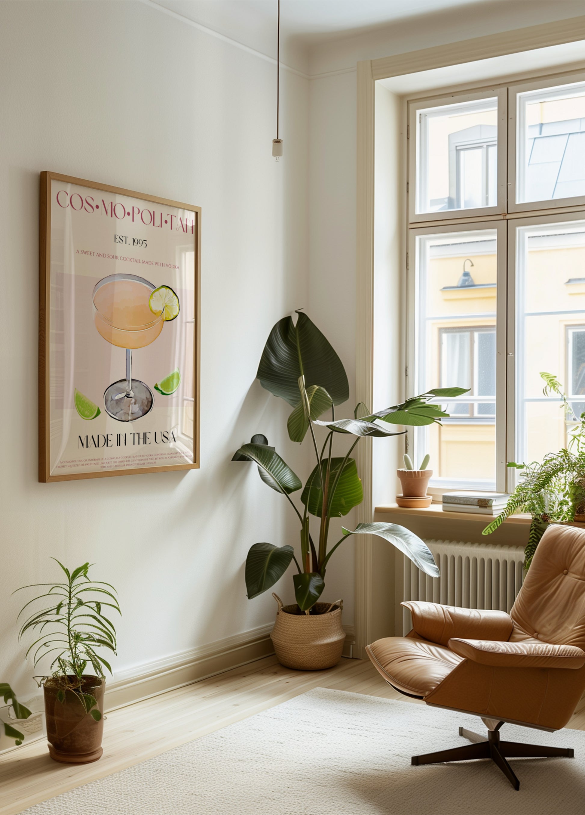 Kosmopoliittinen cocktail limetillä