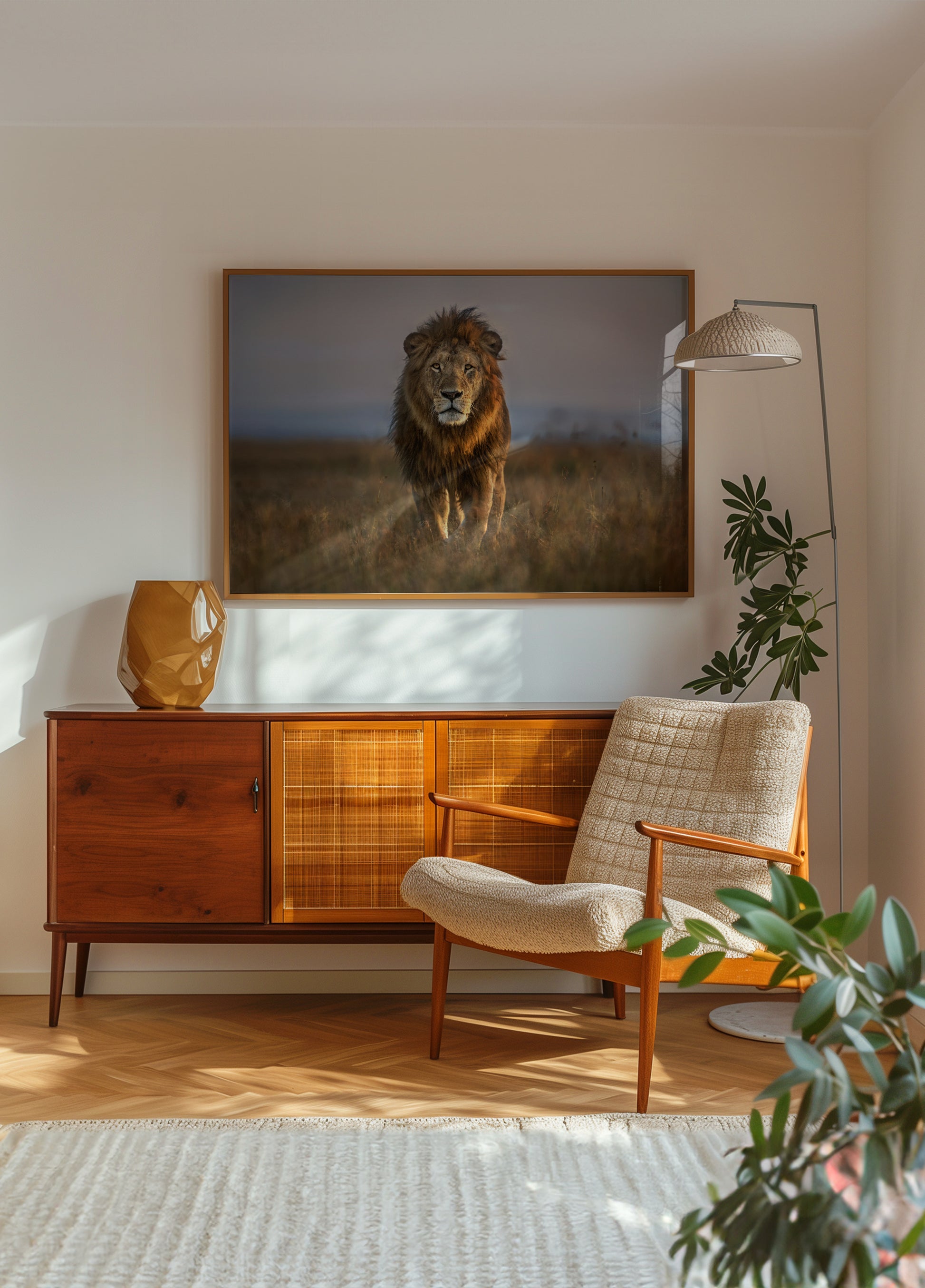 Majesteettinen afrikkalainen leijona