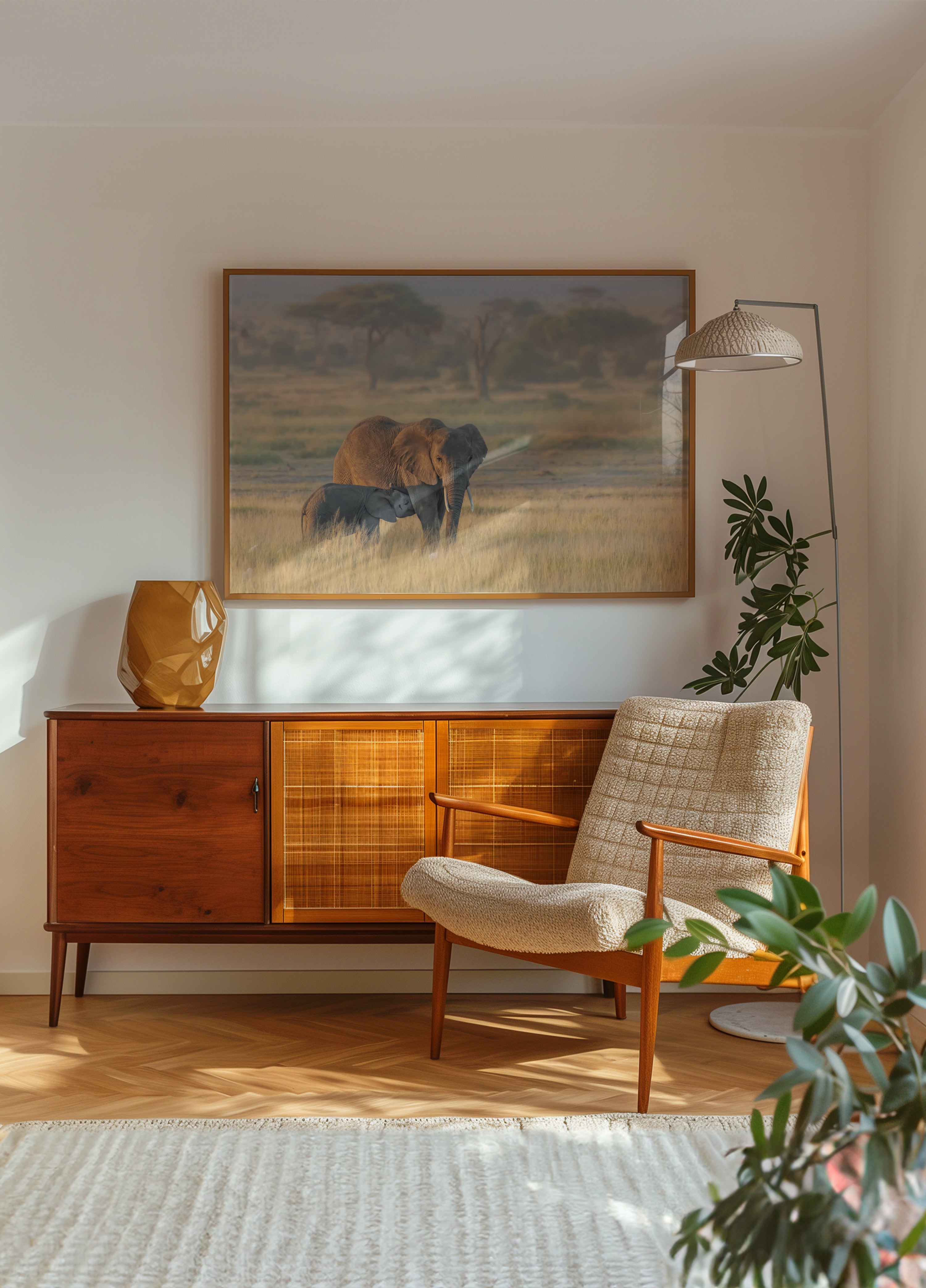 Afrikkalainen norsuäitivasikka