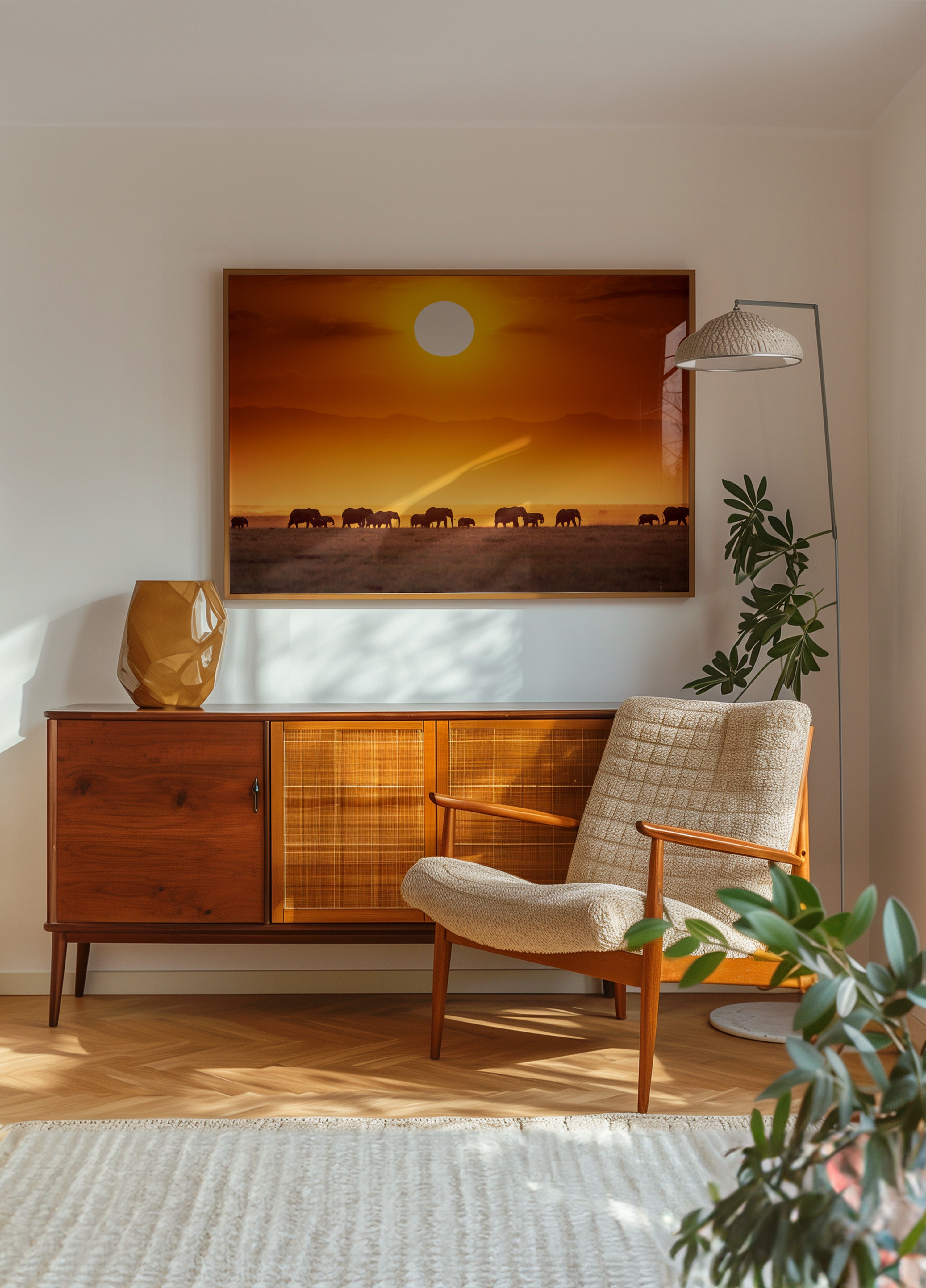 Afrikan auringonlaskun norsut