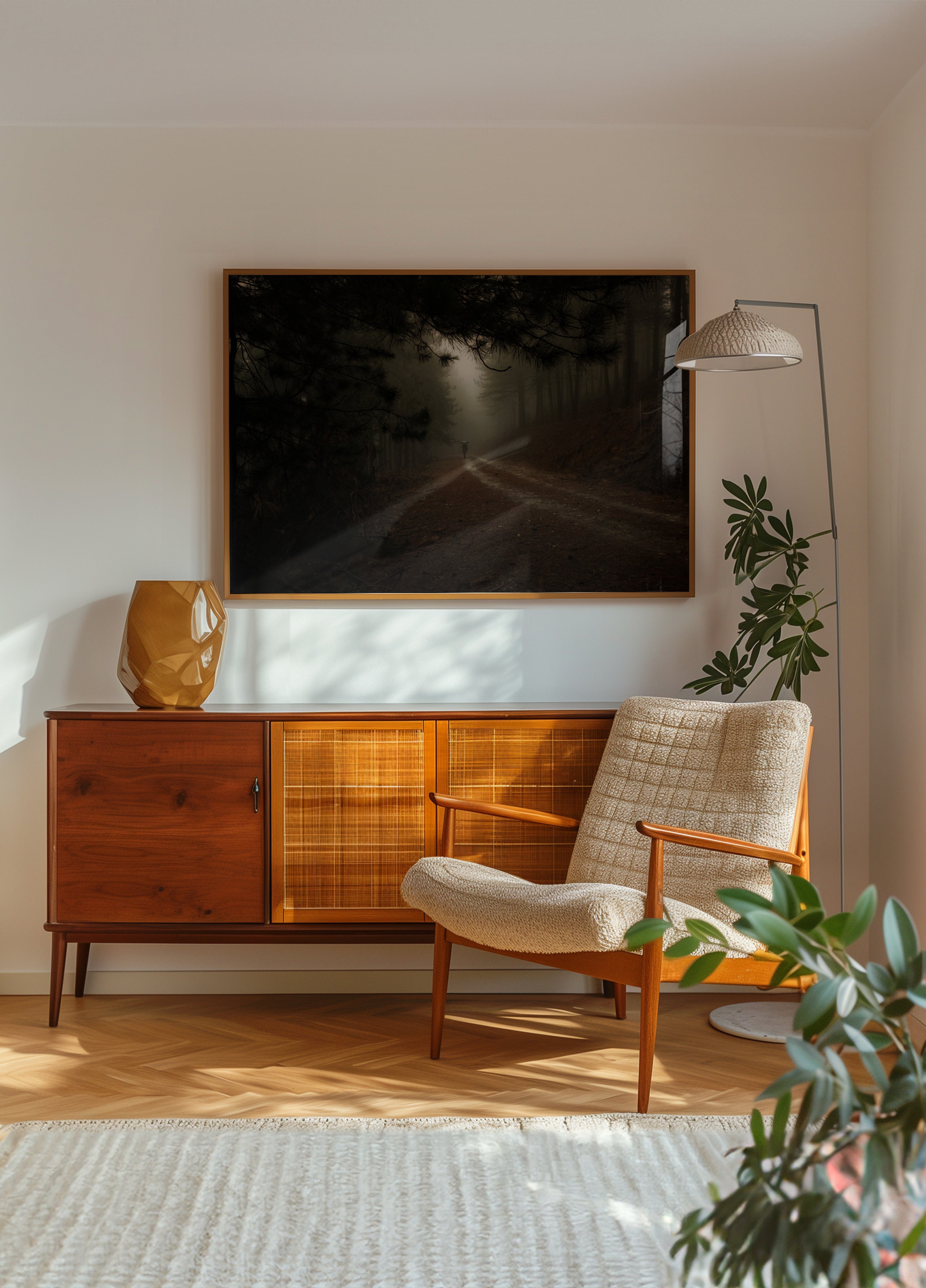 Sumuinen metsäpolku
