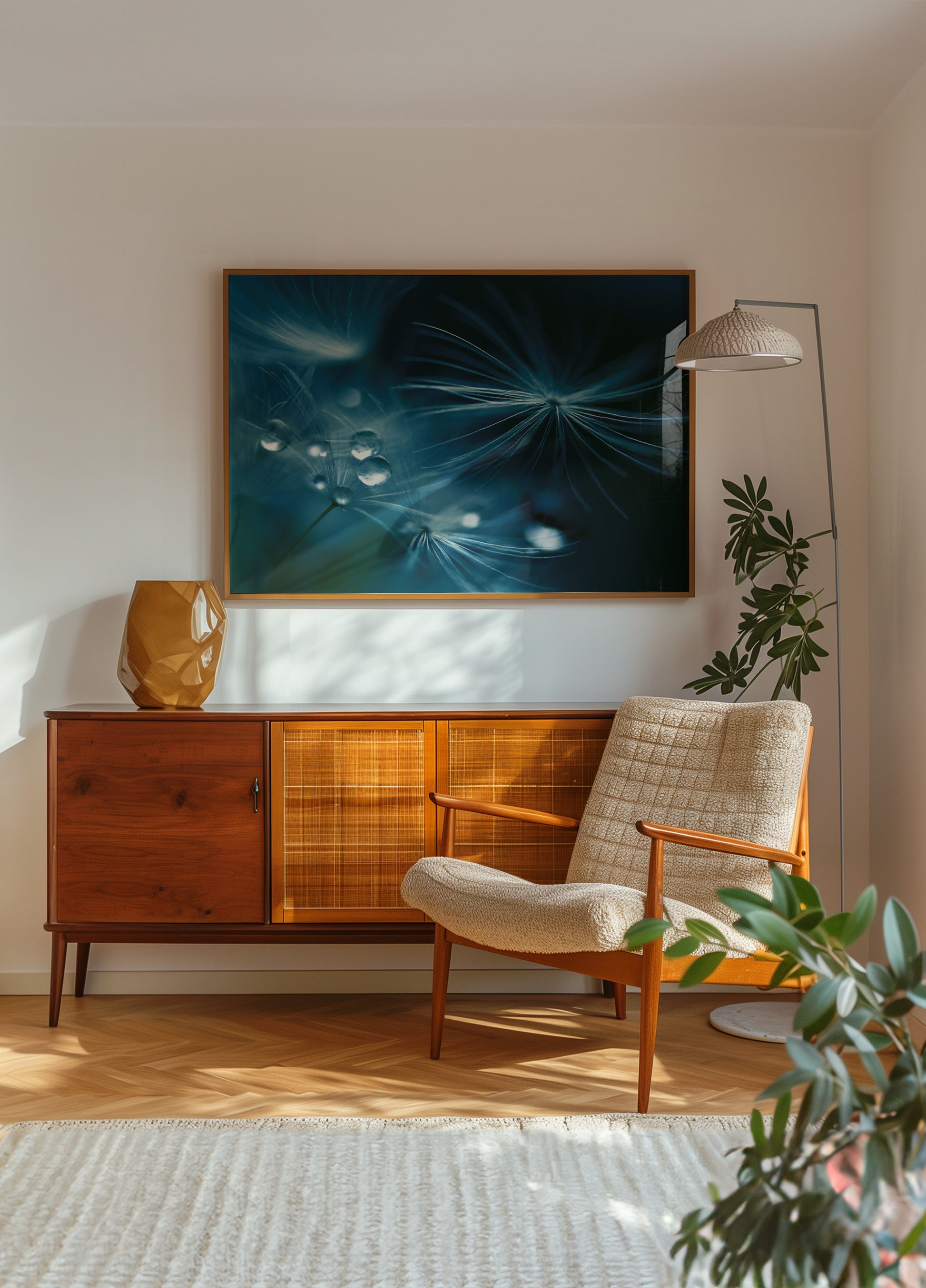 Kiiltävät voikukan siemenet