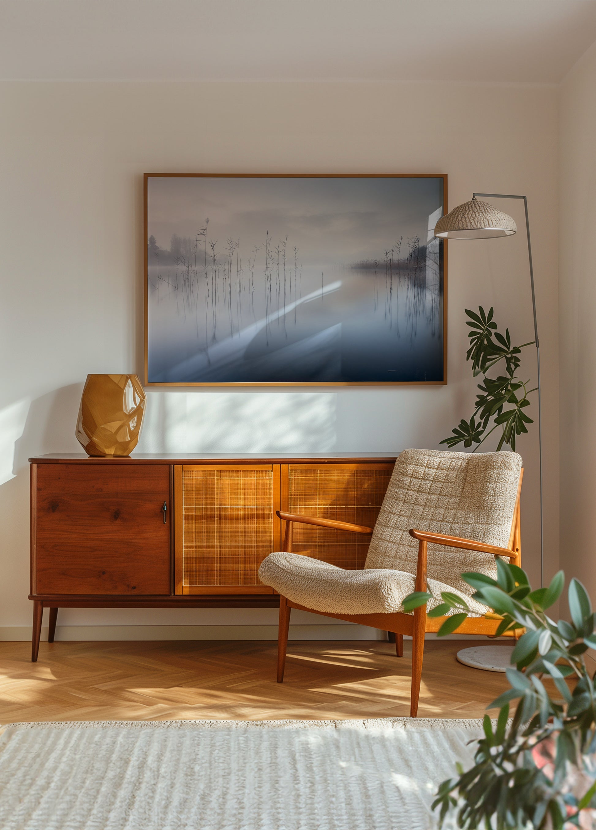 Rauhallinen sumuinen aamu