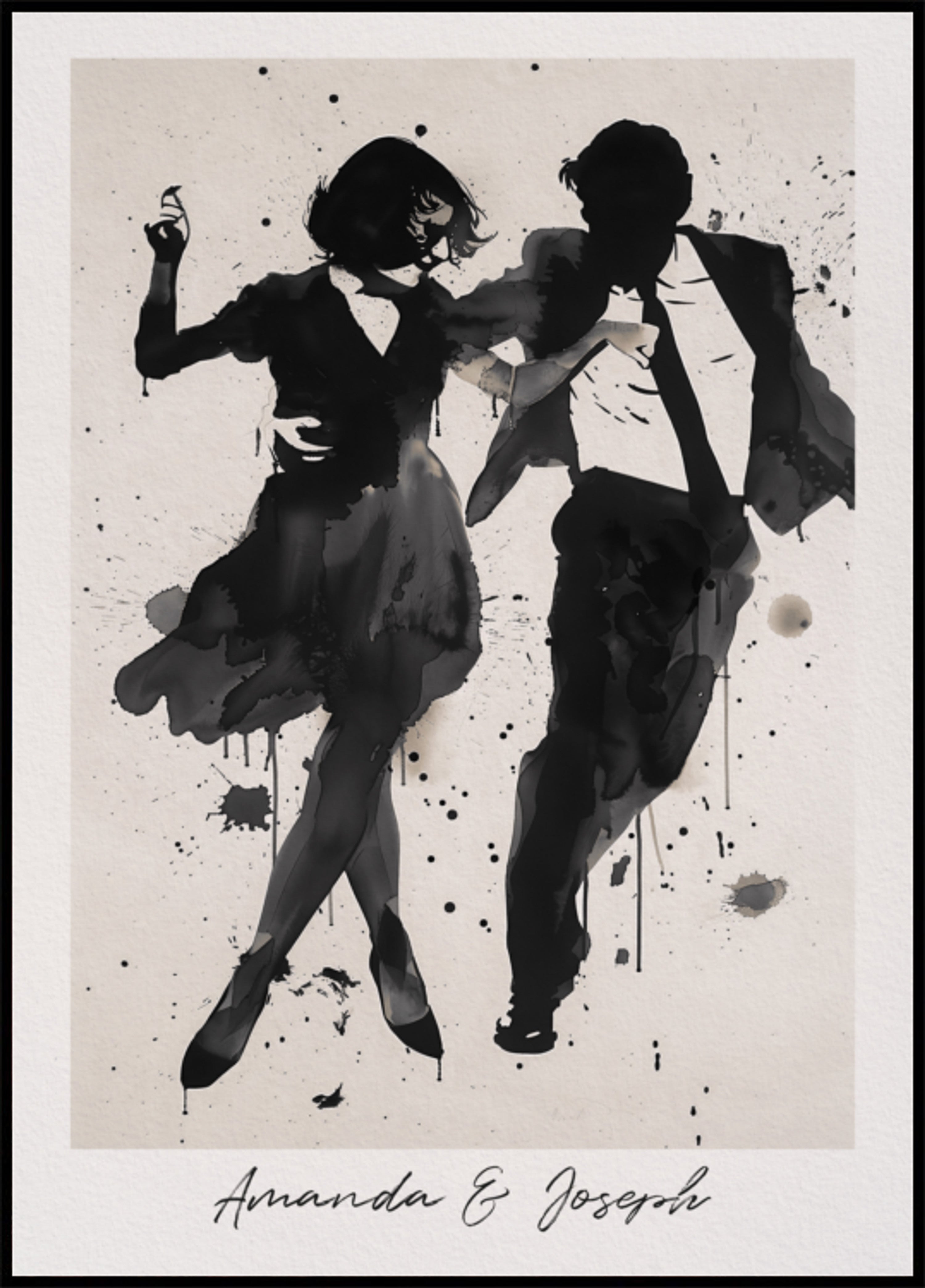 Siluetti tanssiva pari Ink Art