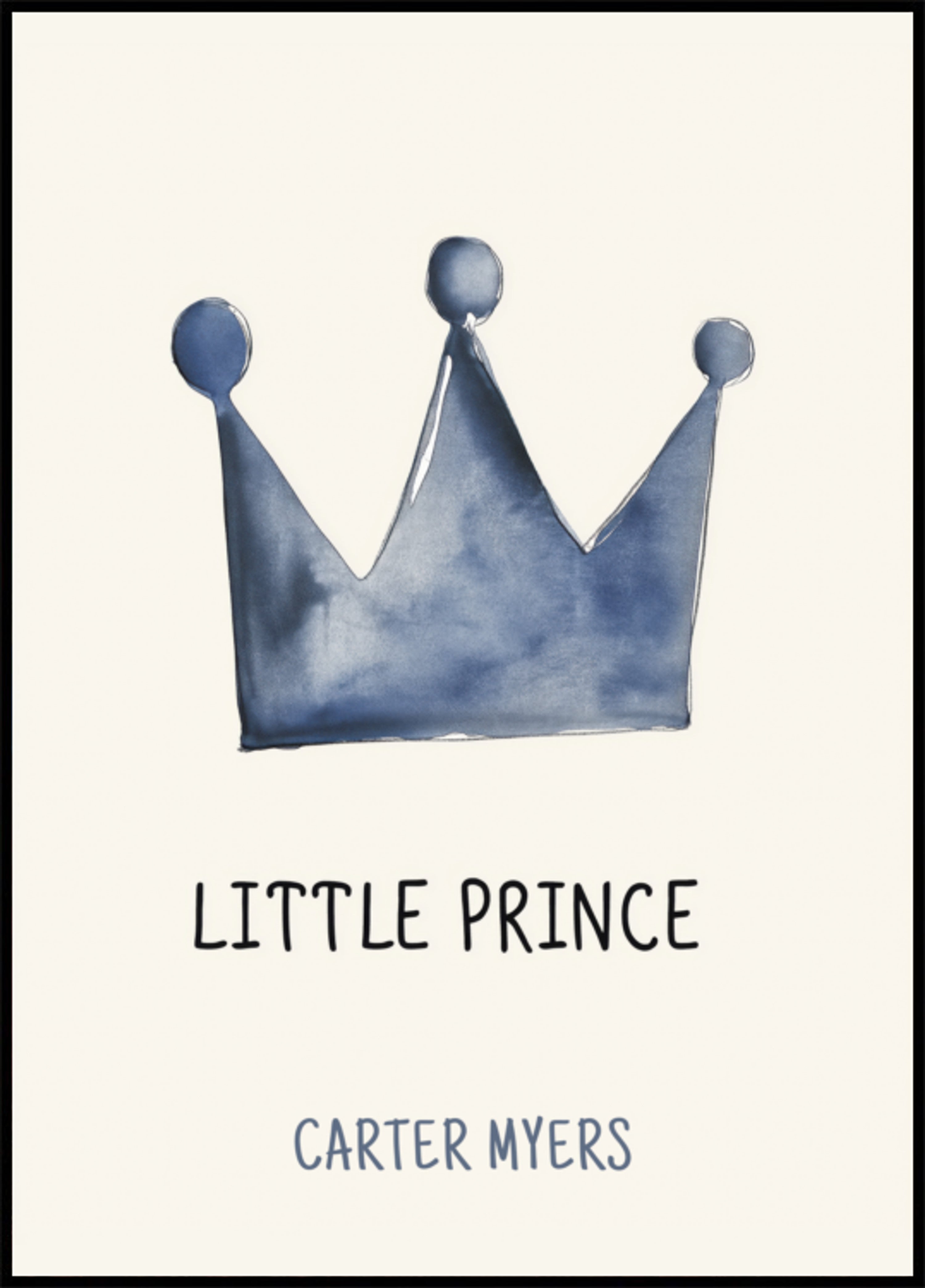 Minimalistinen Blue Crown Little Prince Wall Art