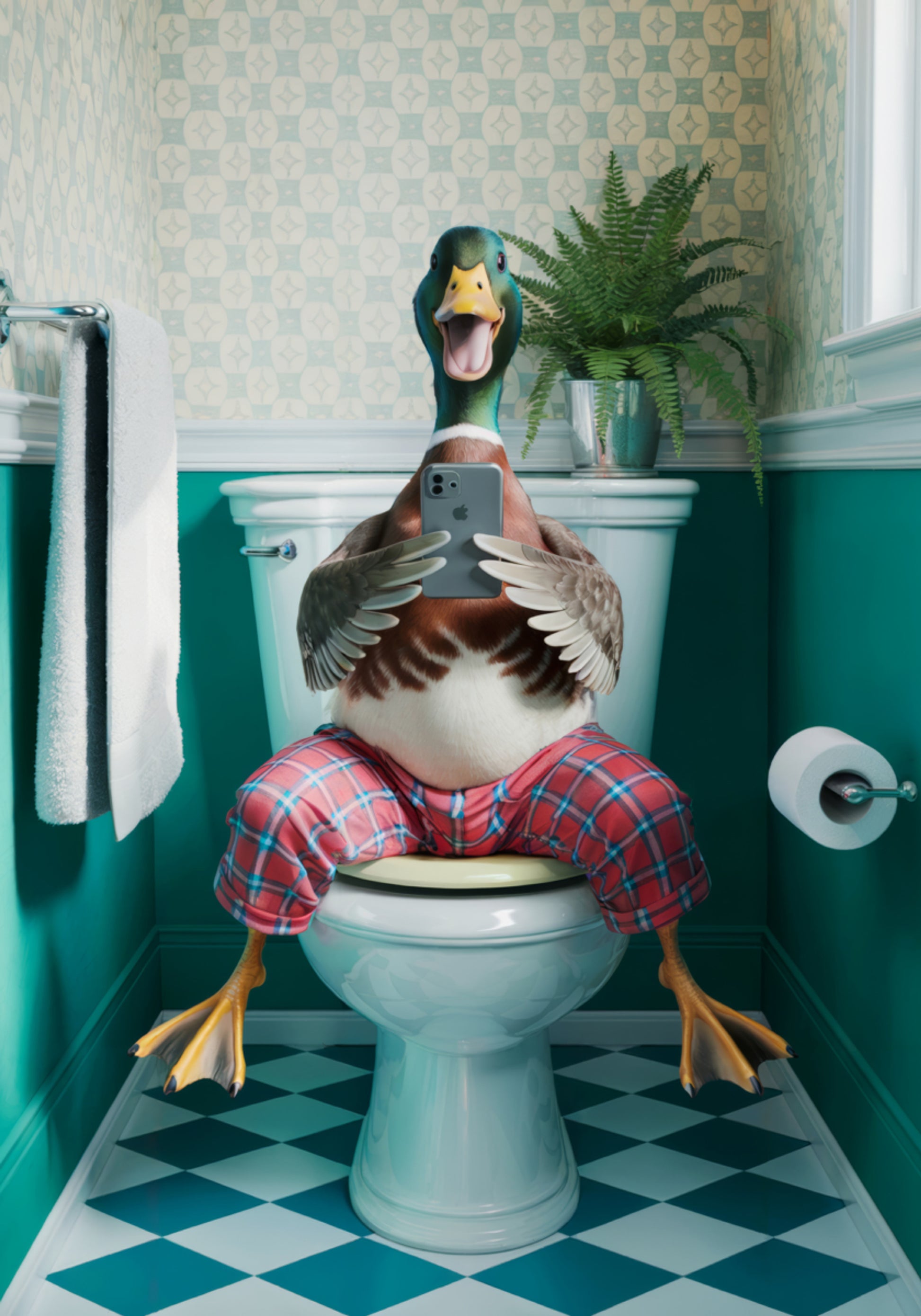 Pyjama Duck Selfie