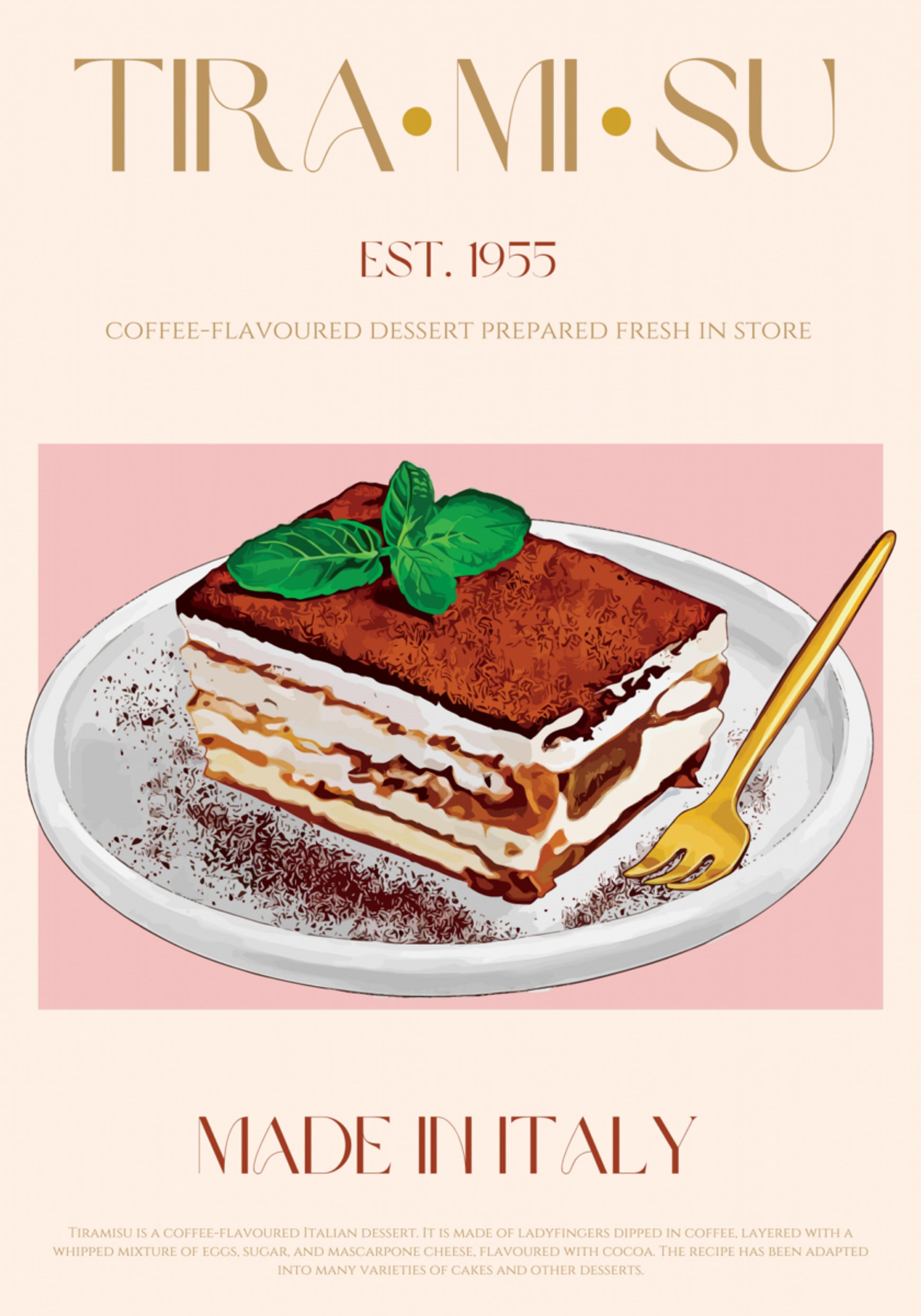 Klassinen italialainen tiramisu