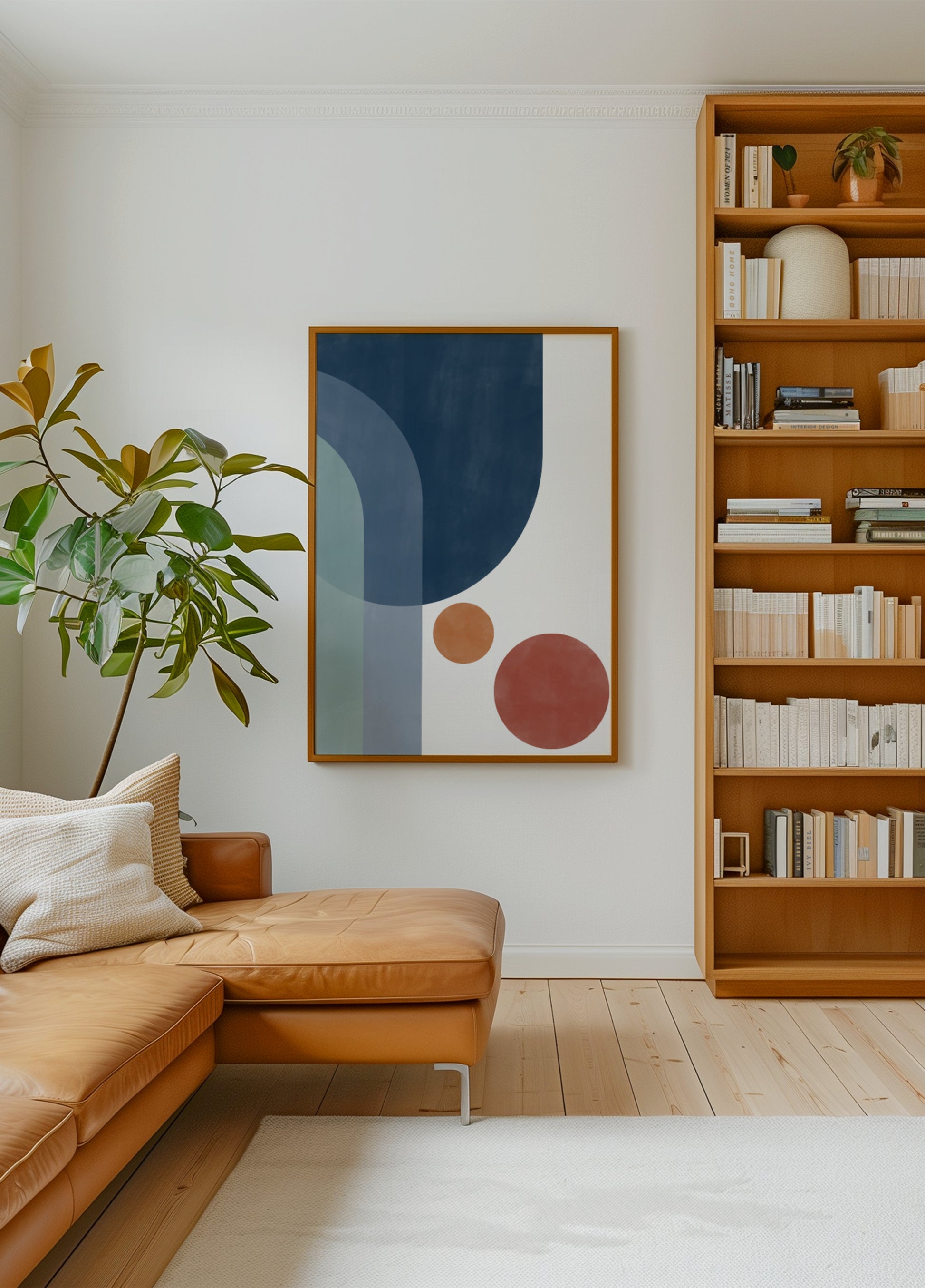 Geometrinen sininen oranssi abstrakti