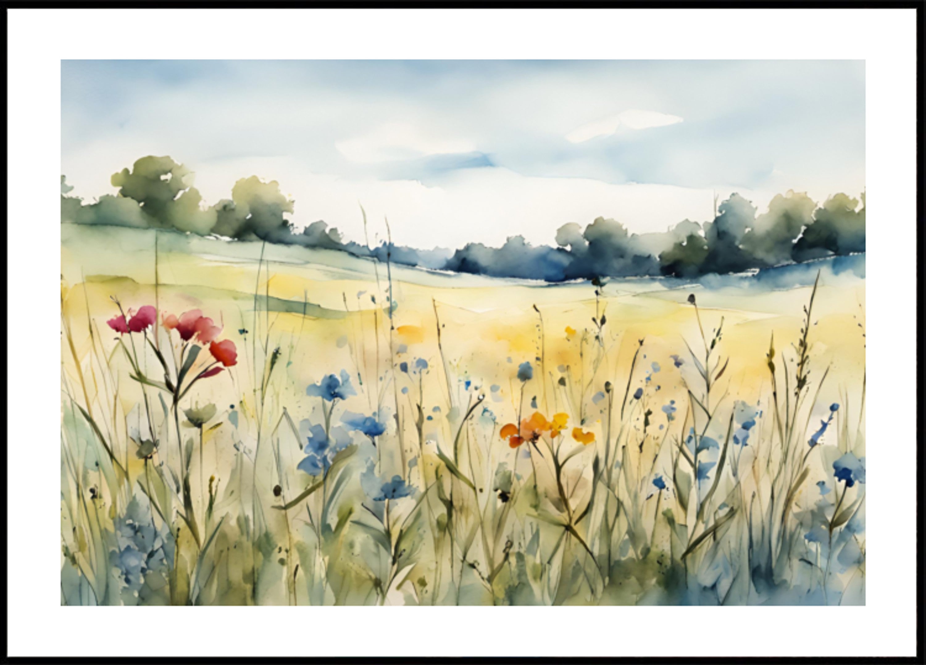 Wildflower Field akvarelli
