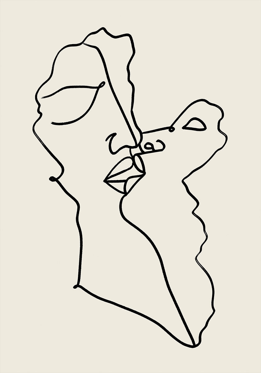 Abstract Faces Intertwined Plakat - Posterbox
